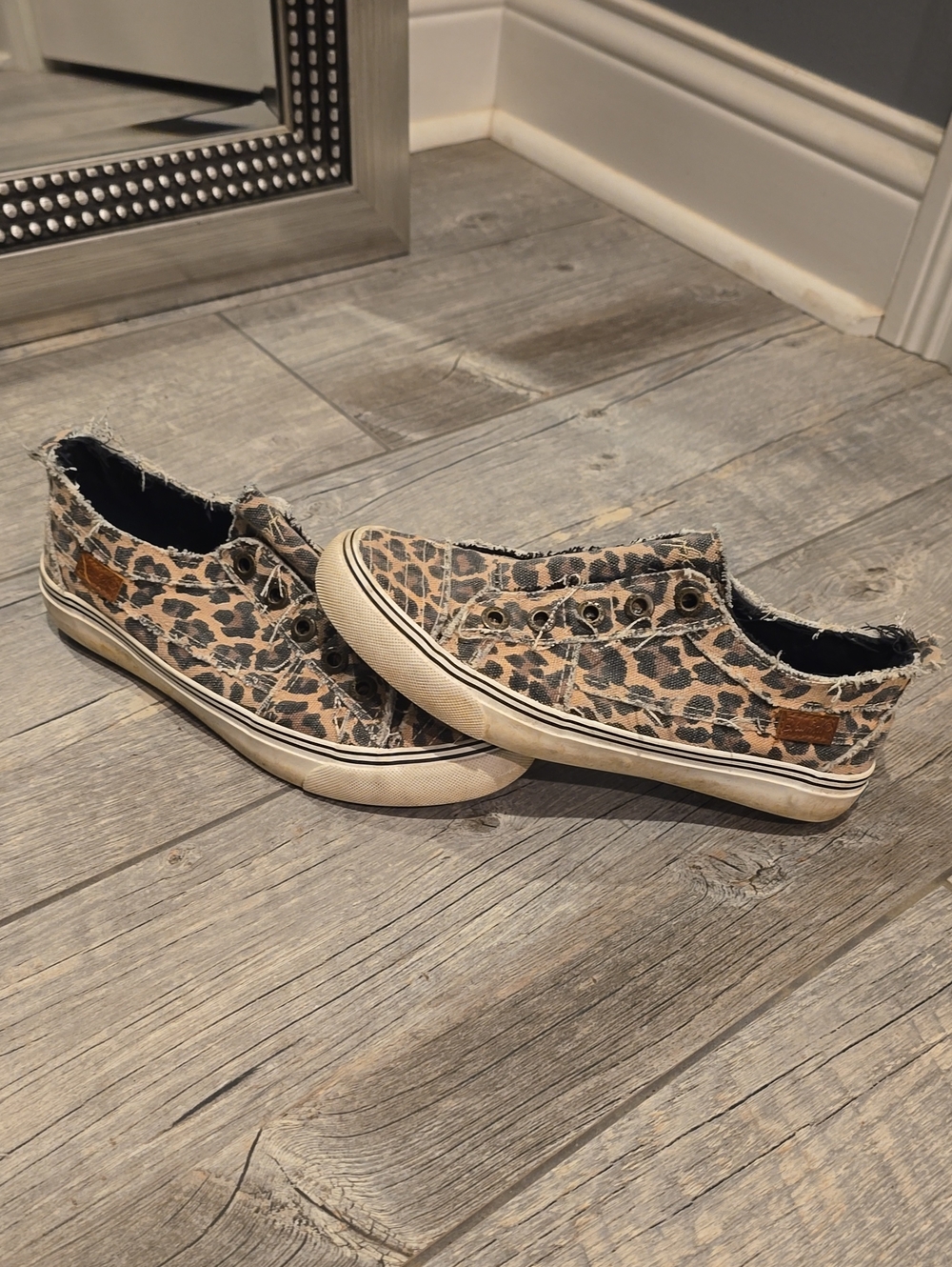 Blowfish Leopard Print Slip-On Sneakers - Tan/Black
